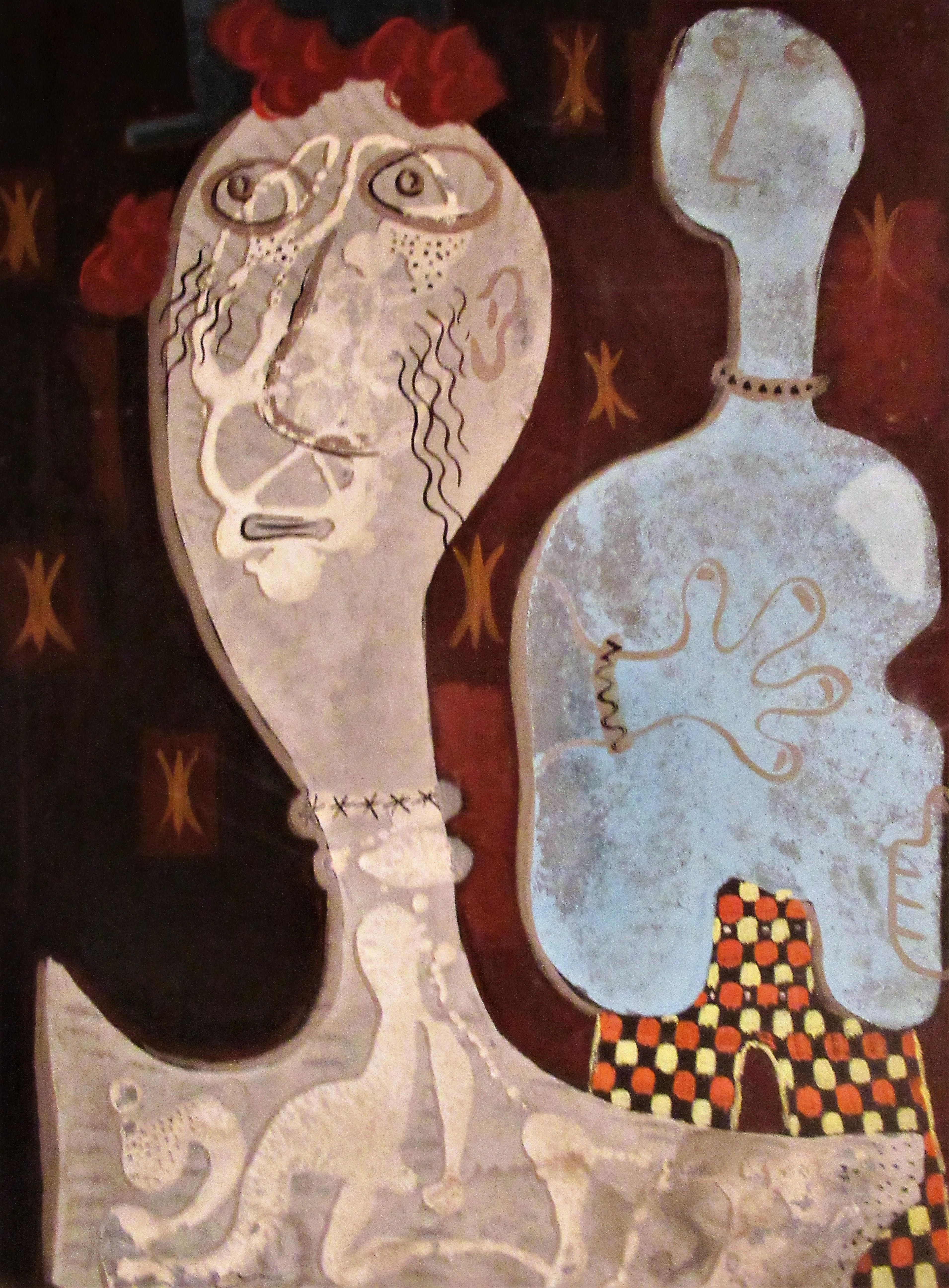 American Expressionist Oil Painting with Two Figures by Zoute, 1946 2