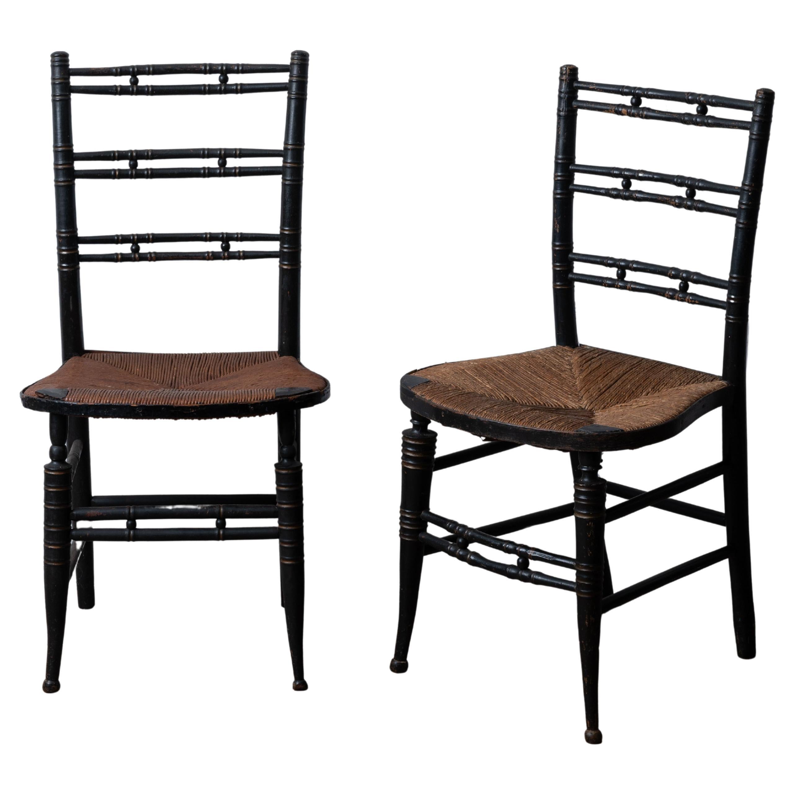 American Fancy Ball-Back Chairs - A Pair