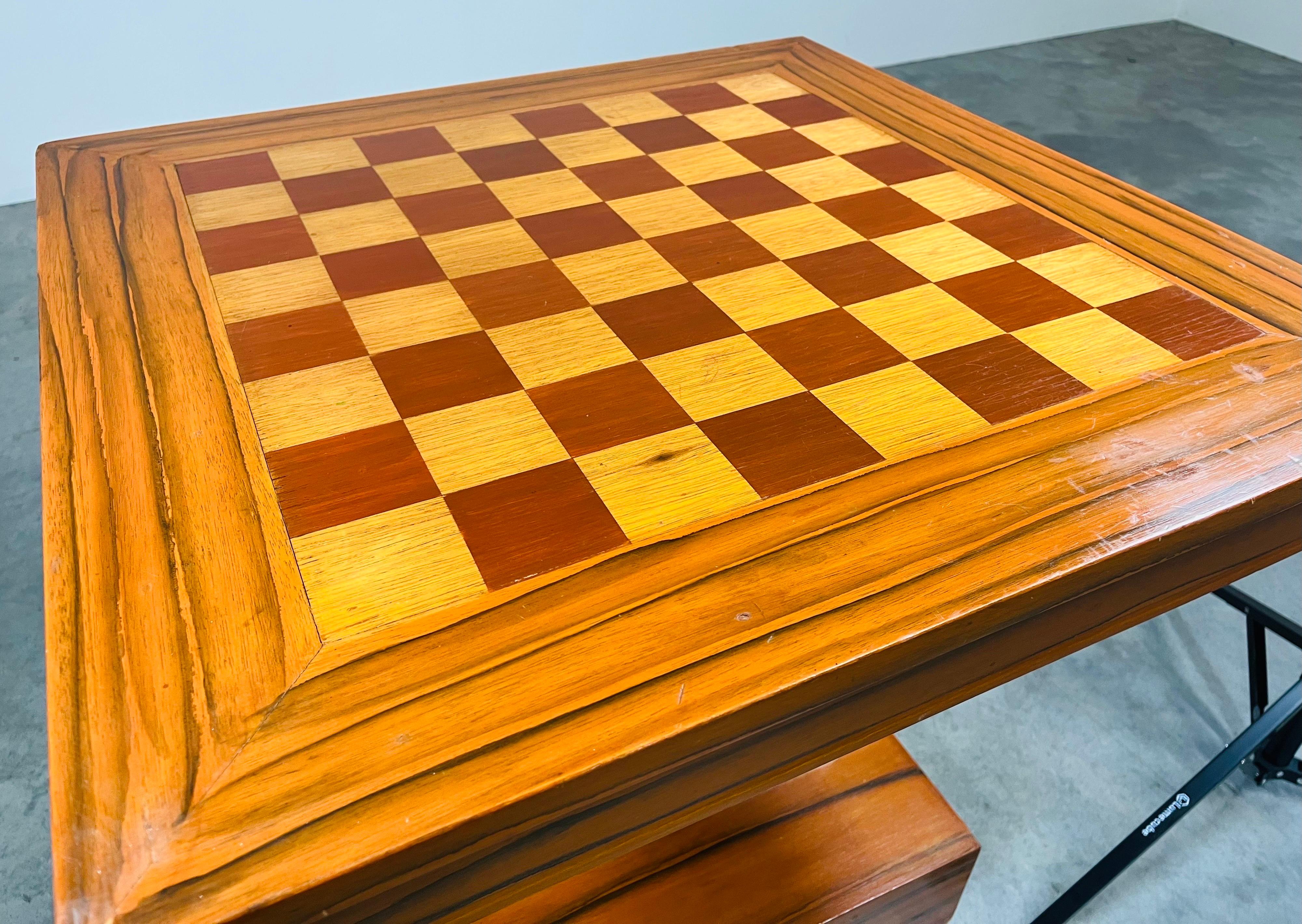 Hand-Carved American Fantasy Knight Chess Table After William ‘Billy’ Haines Circa 1960 For Sale