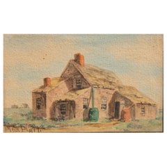 Amerikanisches Bauernhaus 19. Jahrhundert Landschaftsgemälde