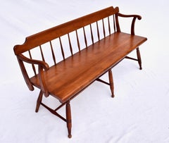 American Farmhouse Windsor Style Maple Spindle Back Bench