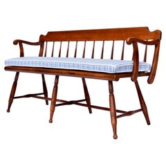American Farmhouse Windsor Style Maple Spindle Back Bench