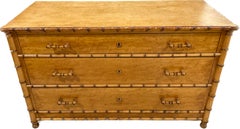 American Faux Bamboo Bird’S-Eye Maple Dresser