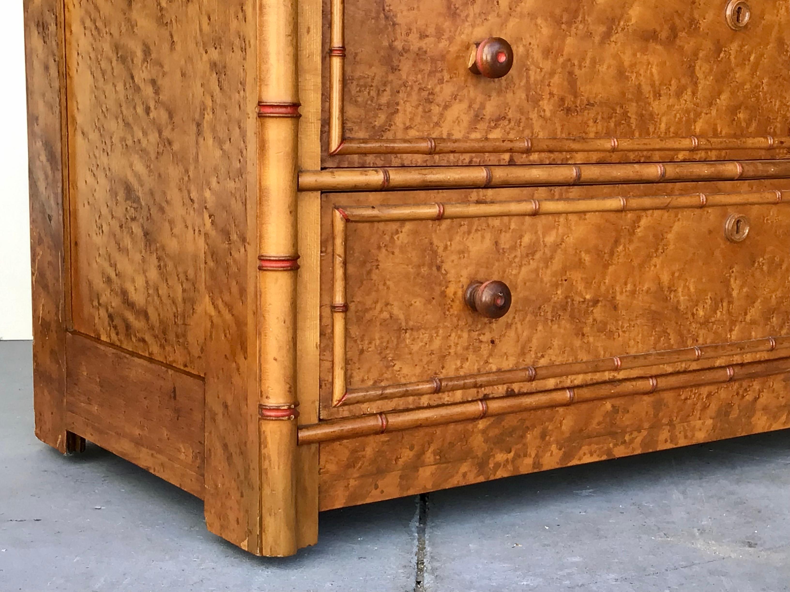 American Faux Bamboo Marble Top Chest 2