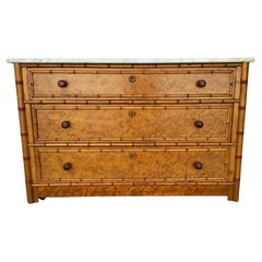 American Faux Bamboo Marble Top Chest