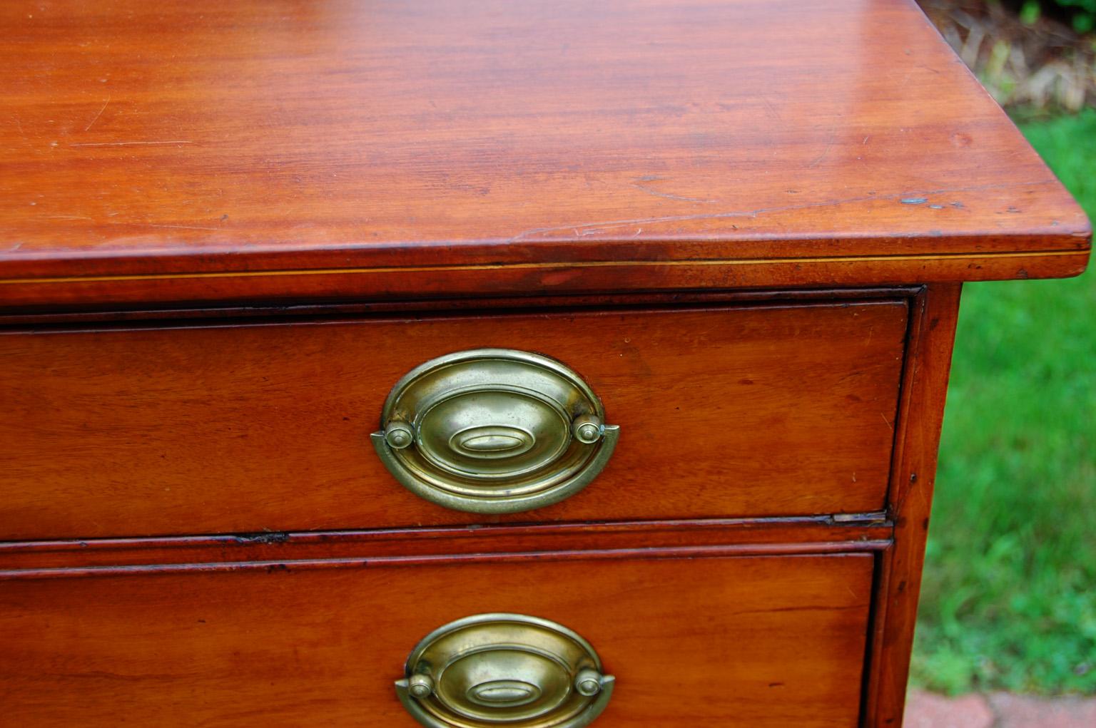 American Federal 18th Century Cherry Chest of Four Graduated Drawers 2