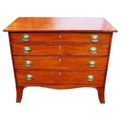 American Federal 18th Century Cherry Chest of Four Graduated Drawers