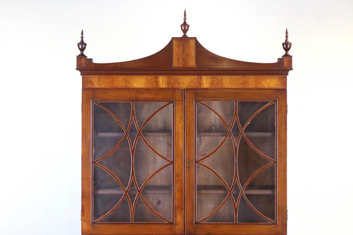 19th Century American Federal Birch Inlaid Secretary Bookcase