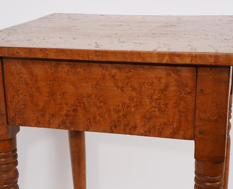 American Federal Birdseye Maple Work Table with Turned Legs and Ball ...