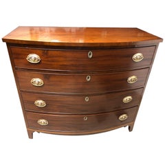 American Federal Bow Front Chest in Mahogany with Maple Banding at Bottom