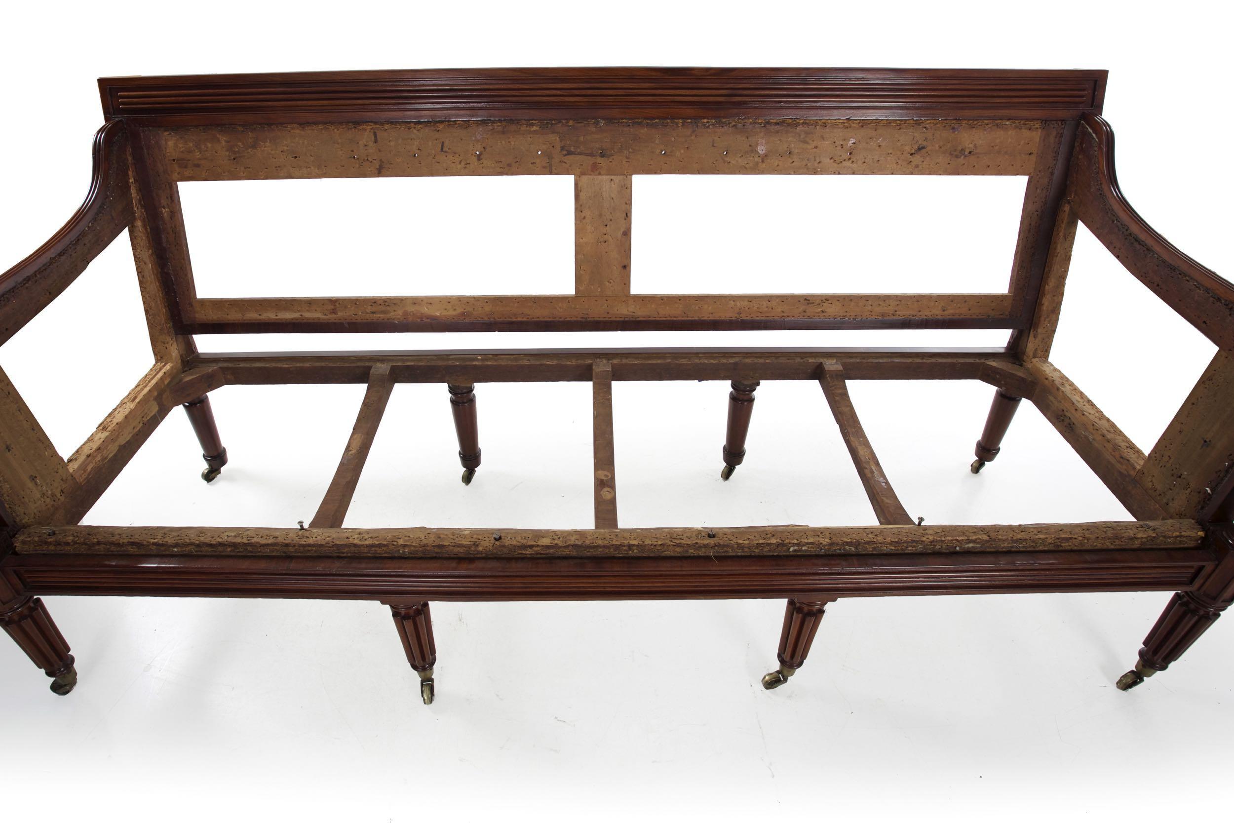 American Federal Carved Mahogany Sofa Attributed to William Camp, Baltimore 14