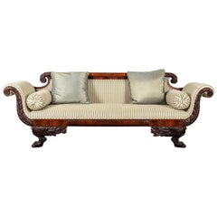 Antique American Federal Carved Mahogany Sofa
