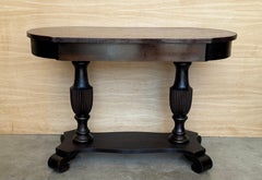 American Federal Carved Walnut Card or Desk Table, New York, circa 1810