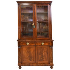 Antique American Federal/ Classical Bookcase in Mahogany, circa 1800