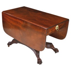 American Federal Drop Leaf Dining Table in West Indies Mahogany New York, c 1820