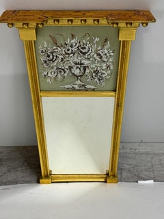 American Federal Églomisé and Giltwood Trapezoidal Pier Mirror