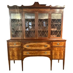 American Federal Flame Birch Breakfront Bookcase