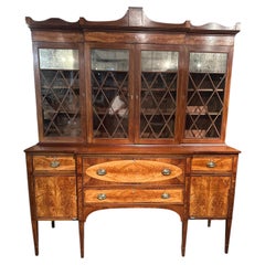 American Federal Flame Birch Breakfront Bookcase