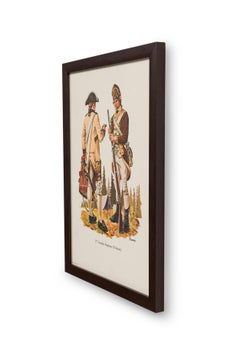 American Federal Framed Print of Two Soldiers and Tent in The Back