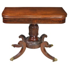 American Federal Games/Card Table with Tobacco Leaf Carvings, Baltimore, c. 1820