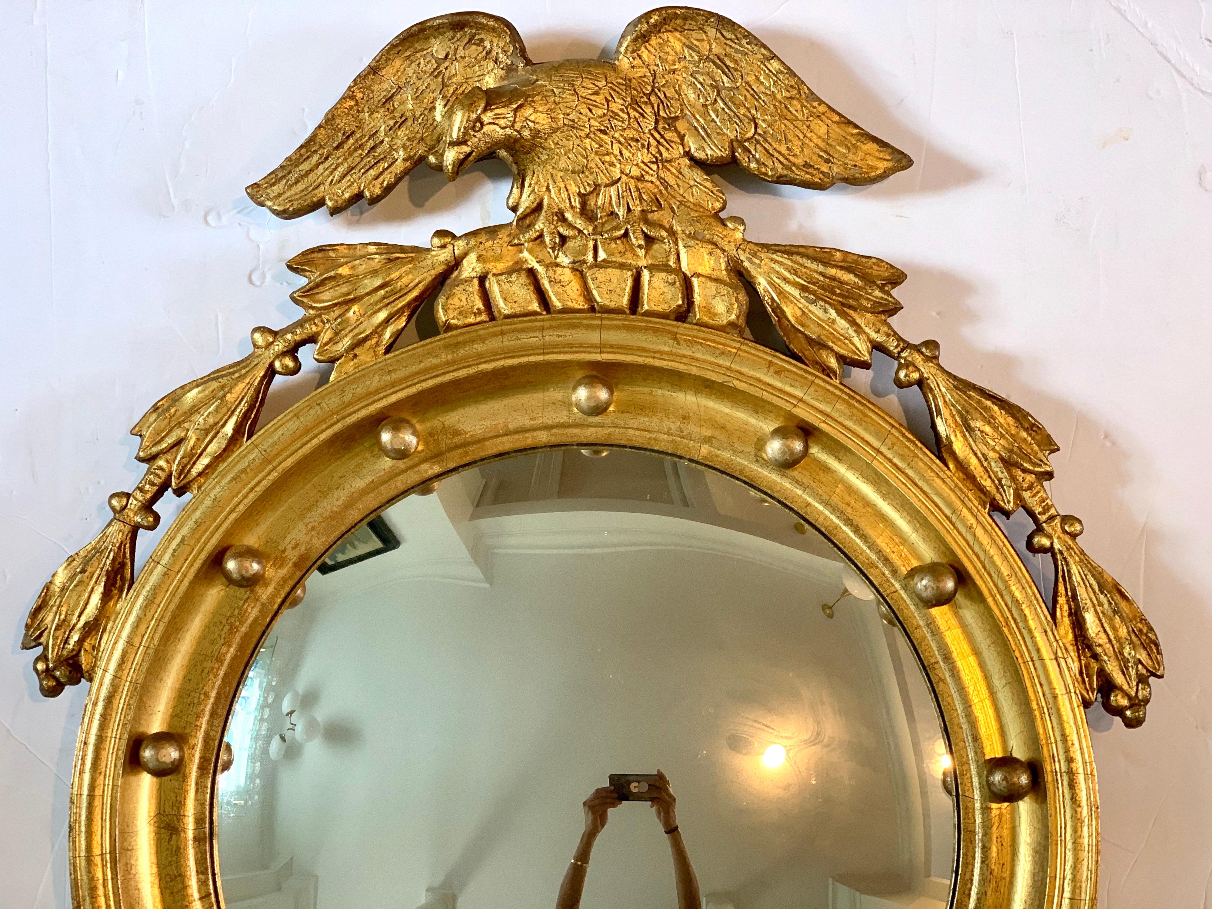 American Federal Gilt Convex Wall Mirror Eagle 1