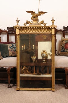American Federal Gilt-Wood Eagle Crest Mirror, Early 19th Century