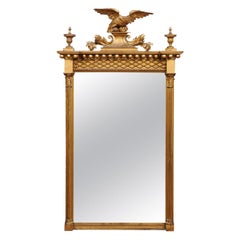 American Federal Gilt-Wood Eagle Crest Mirror, Early 19th Century