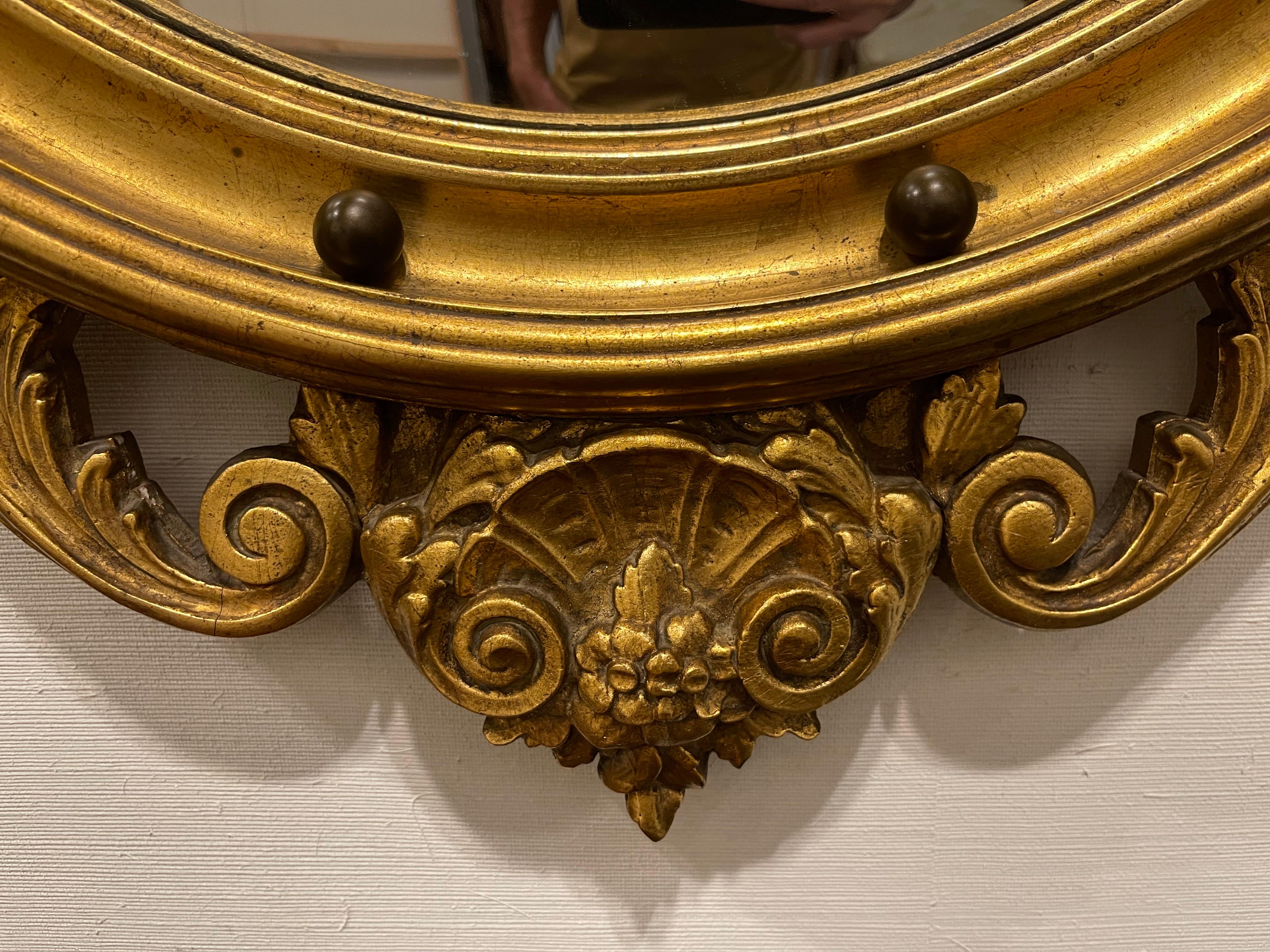 American Federal Giltwood Eagle Bullseye Convex Mirror, 20th Century 1