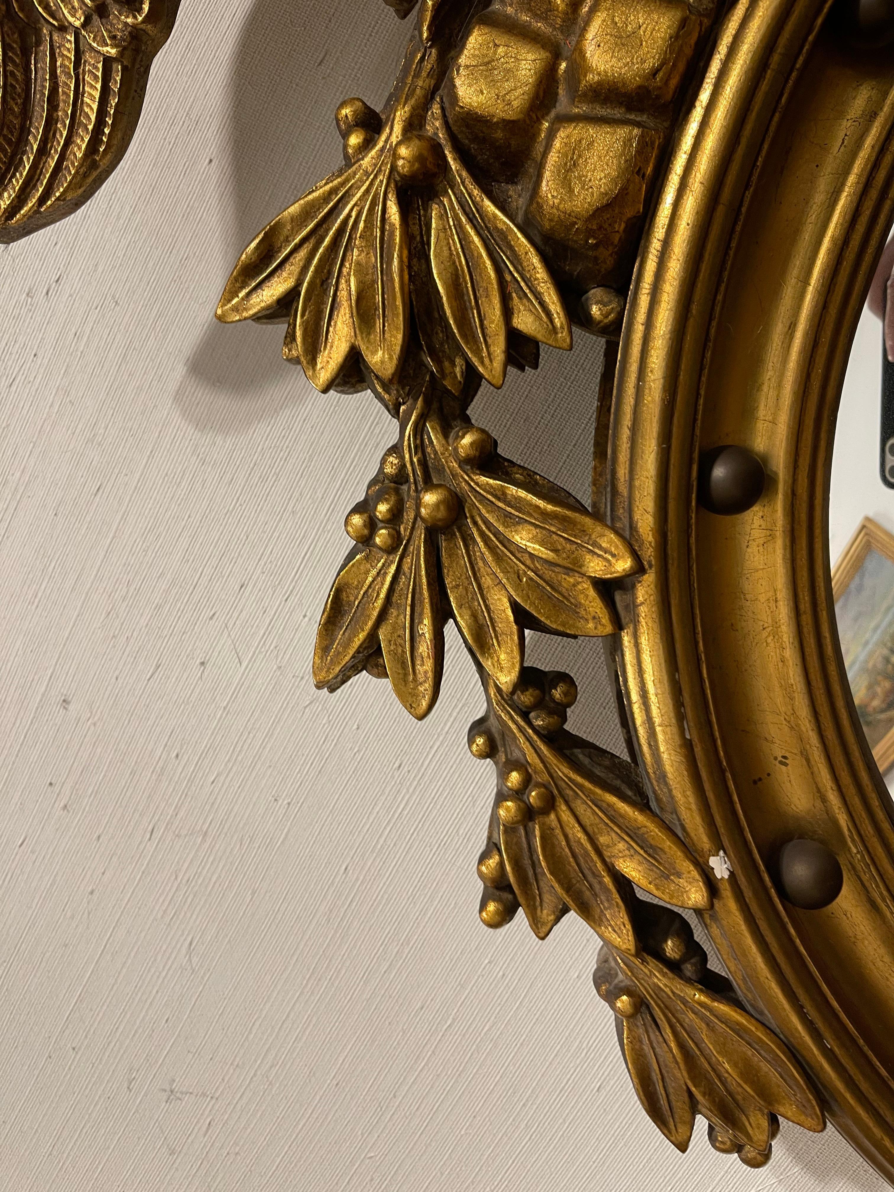 American Federal Giltwood Eagle Bullseye Convex Mirror, 20th Century 3