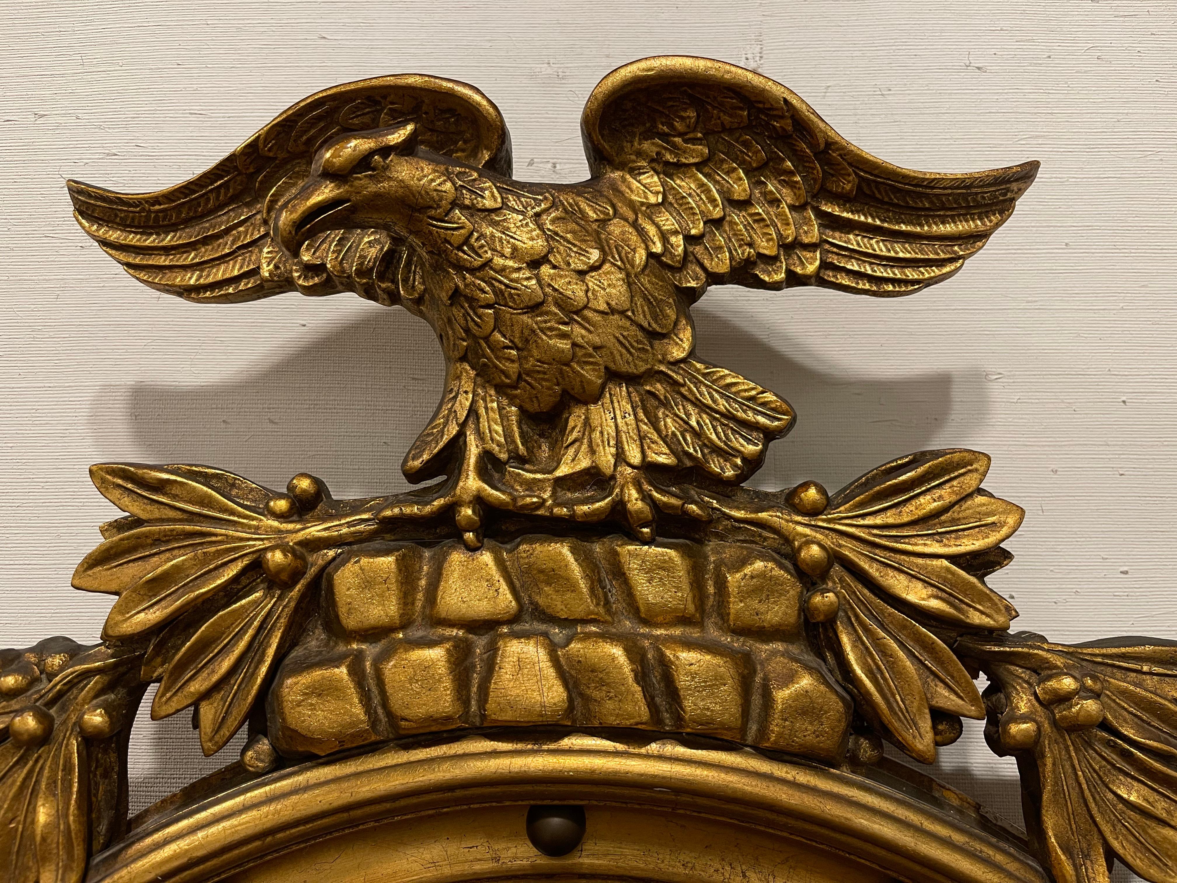 American Federal Giltwood Eagle Bullseye Convex Mirror, 20th Century 5