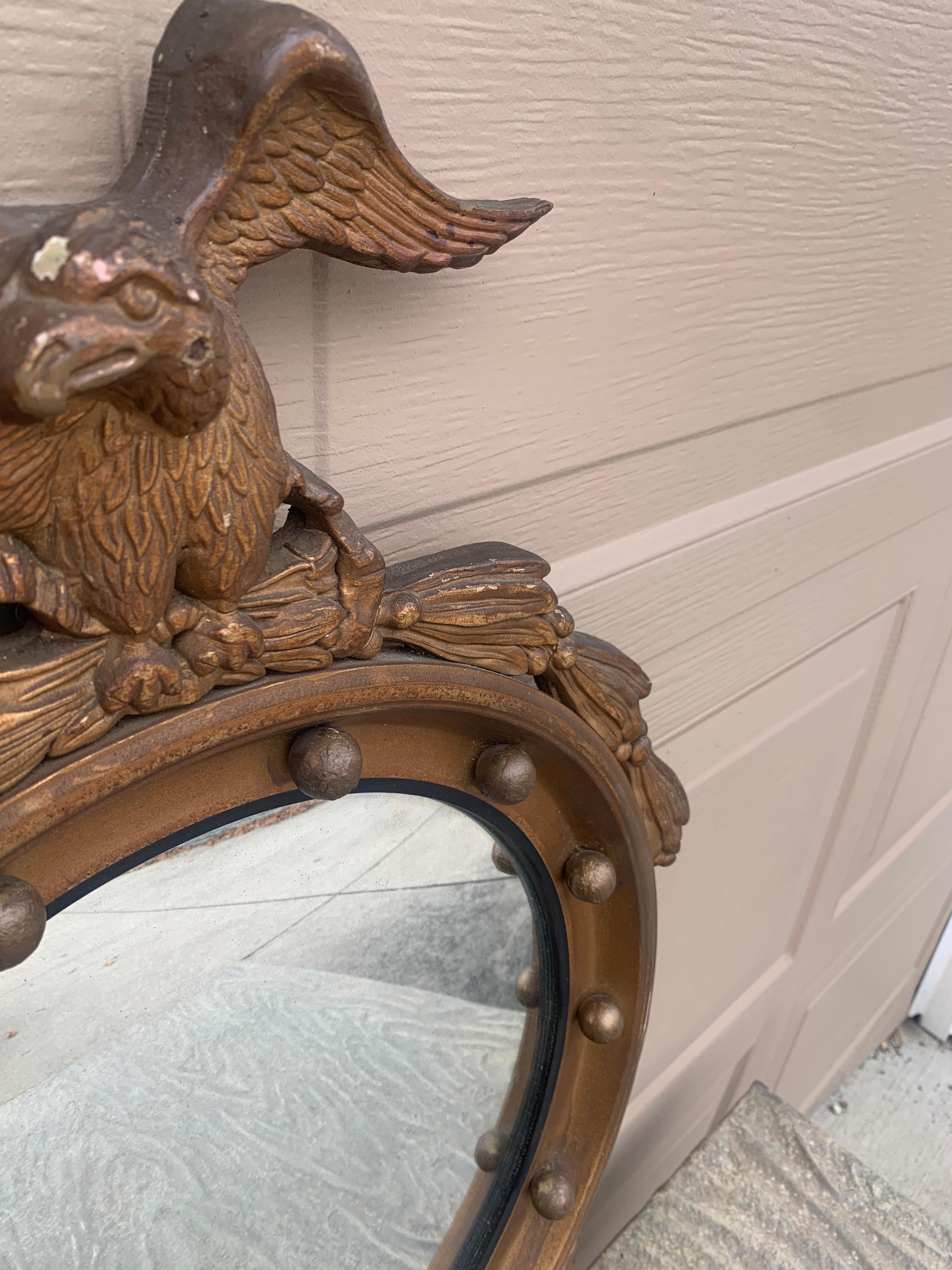 American Federal Giltwood Eagle Bullseye Konvexspiegel im Angebot 4