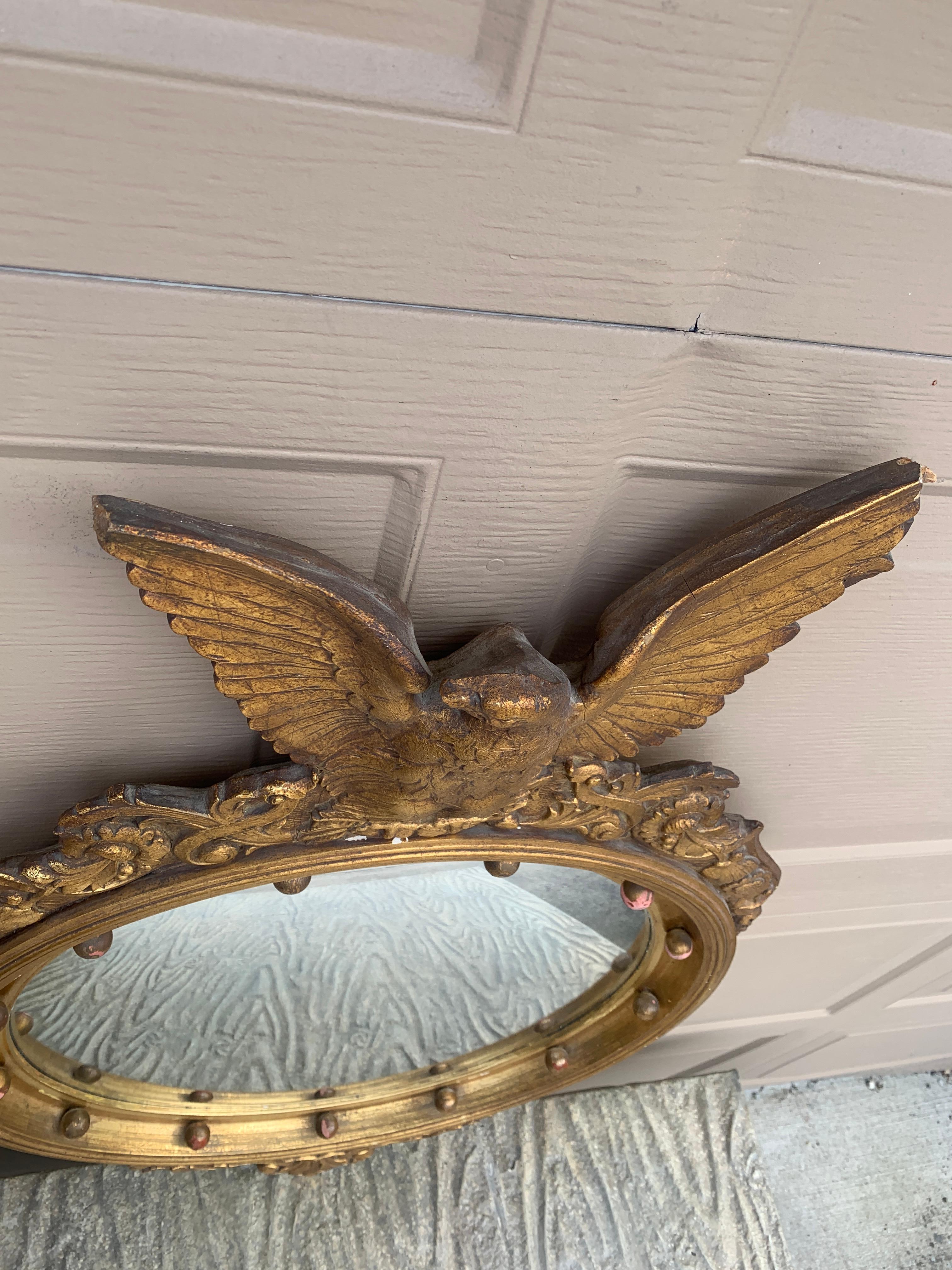 American Federal Giltwood Eagle Bullseye Konvexspiegel im Angebot 4