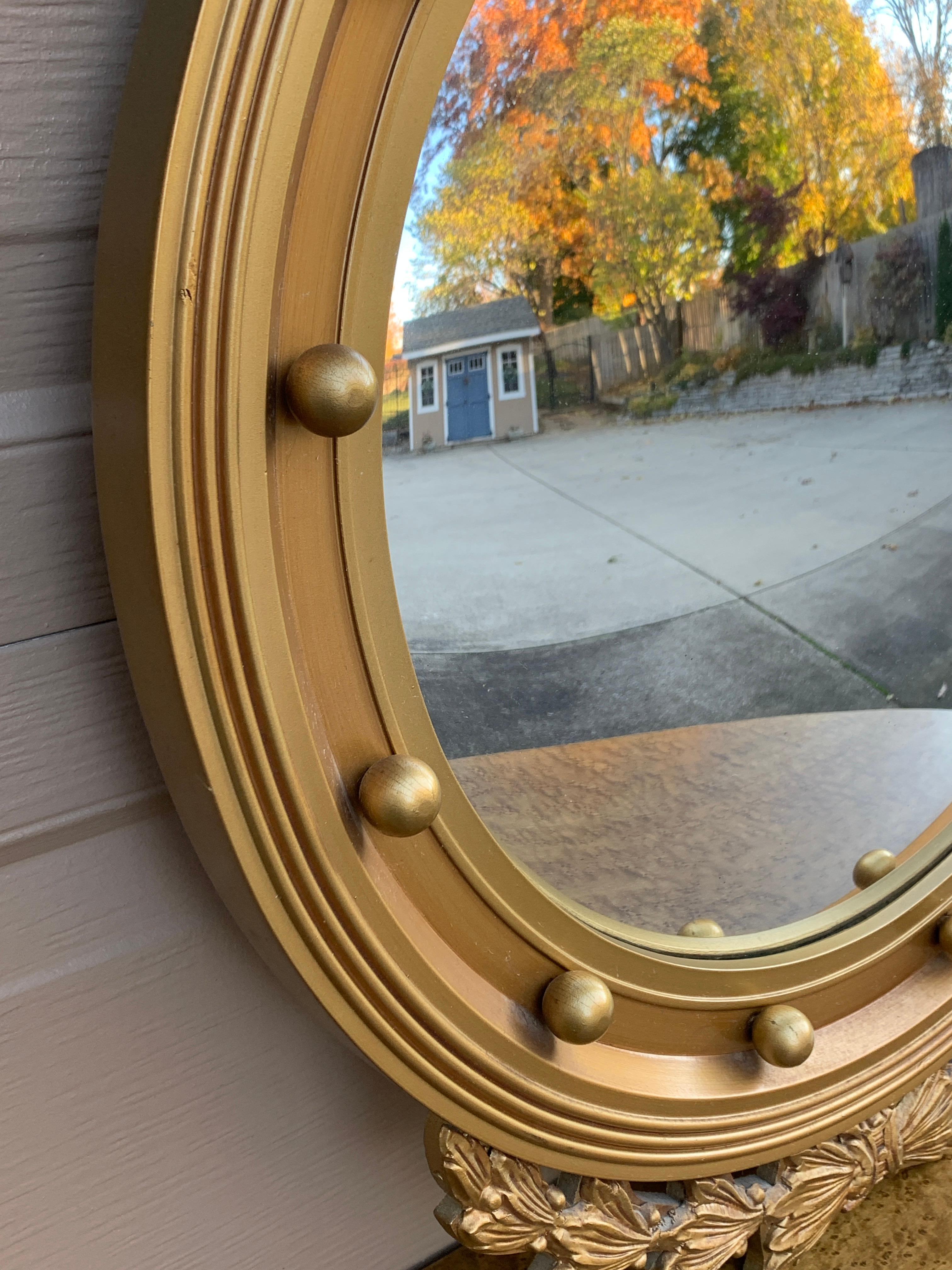 American Federal Giltwood Eagle Bullseye Convex Mirror For Sale 6