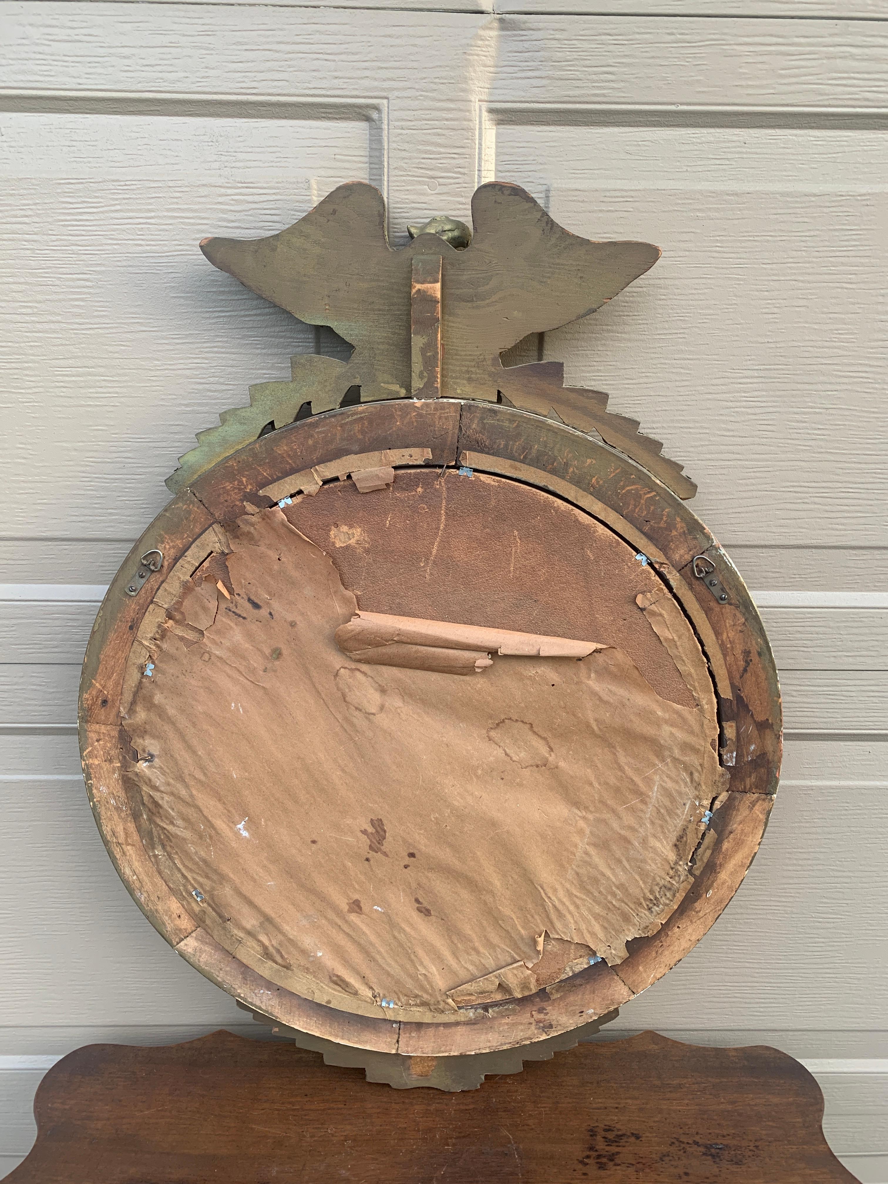 American Federal Giltwood Eagle Bullseye Convex Mirror For Sale 7