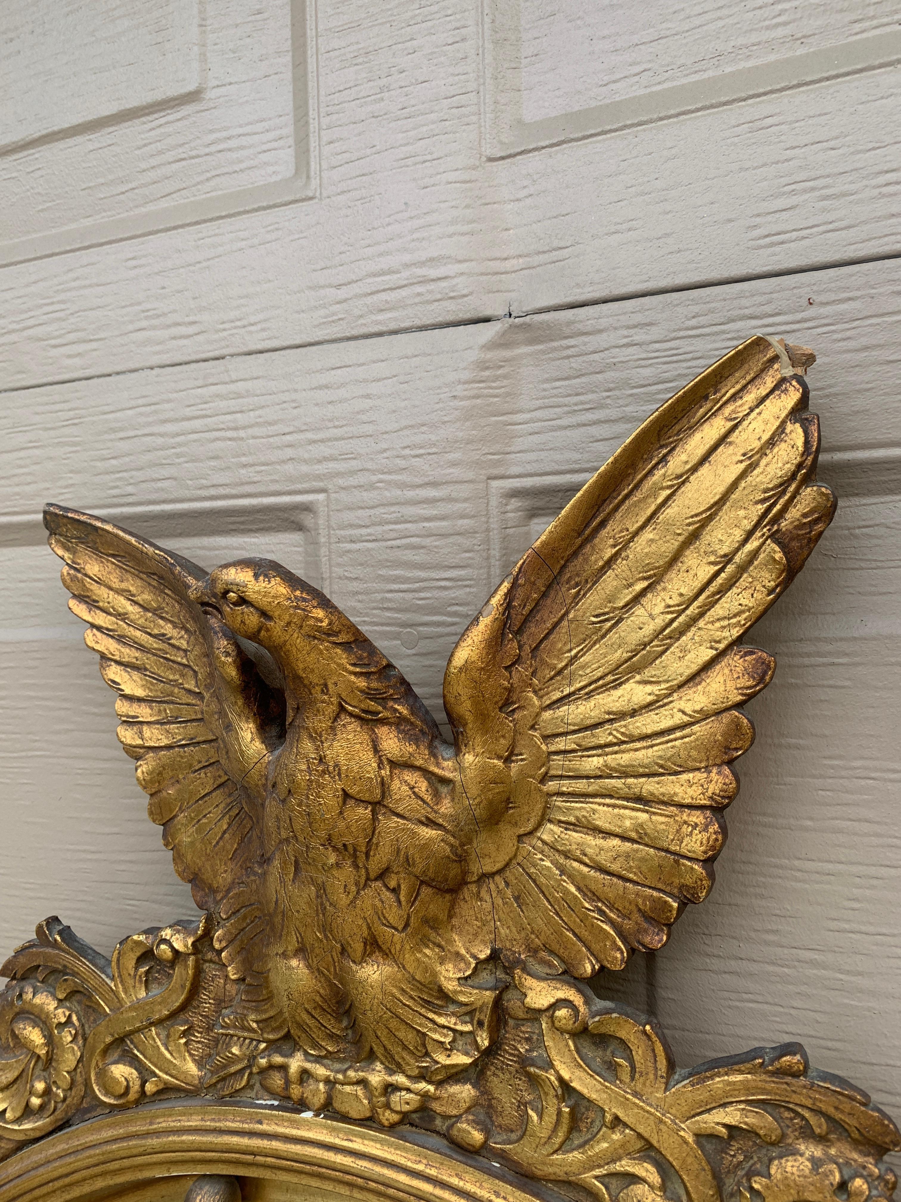 American Federal Giltwood Eagle Bullseye Konvexspiegel im Angebot 5