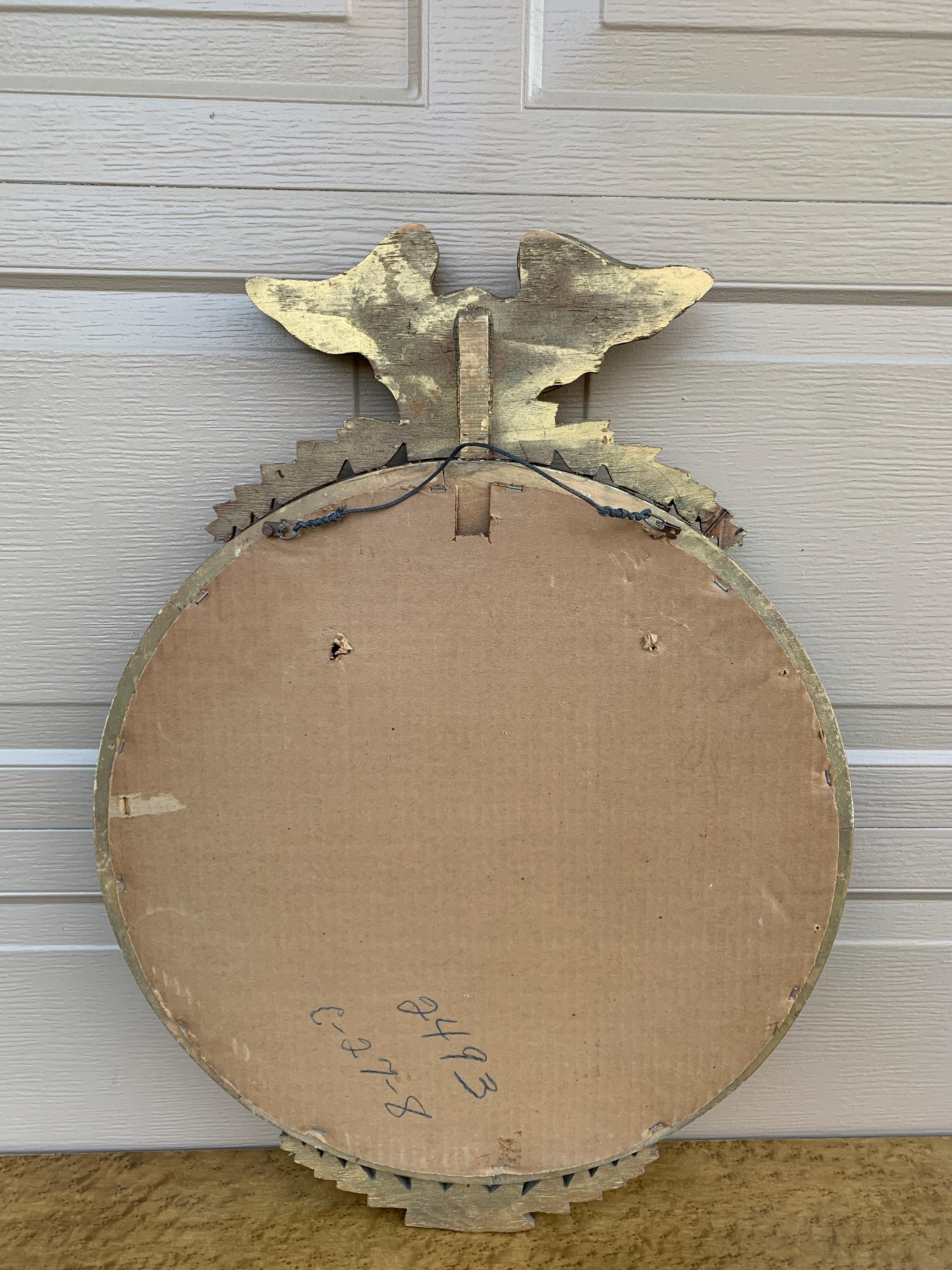 American Federal Giltwood Eagle Bullseye Convex Mirror For Sale 7