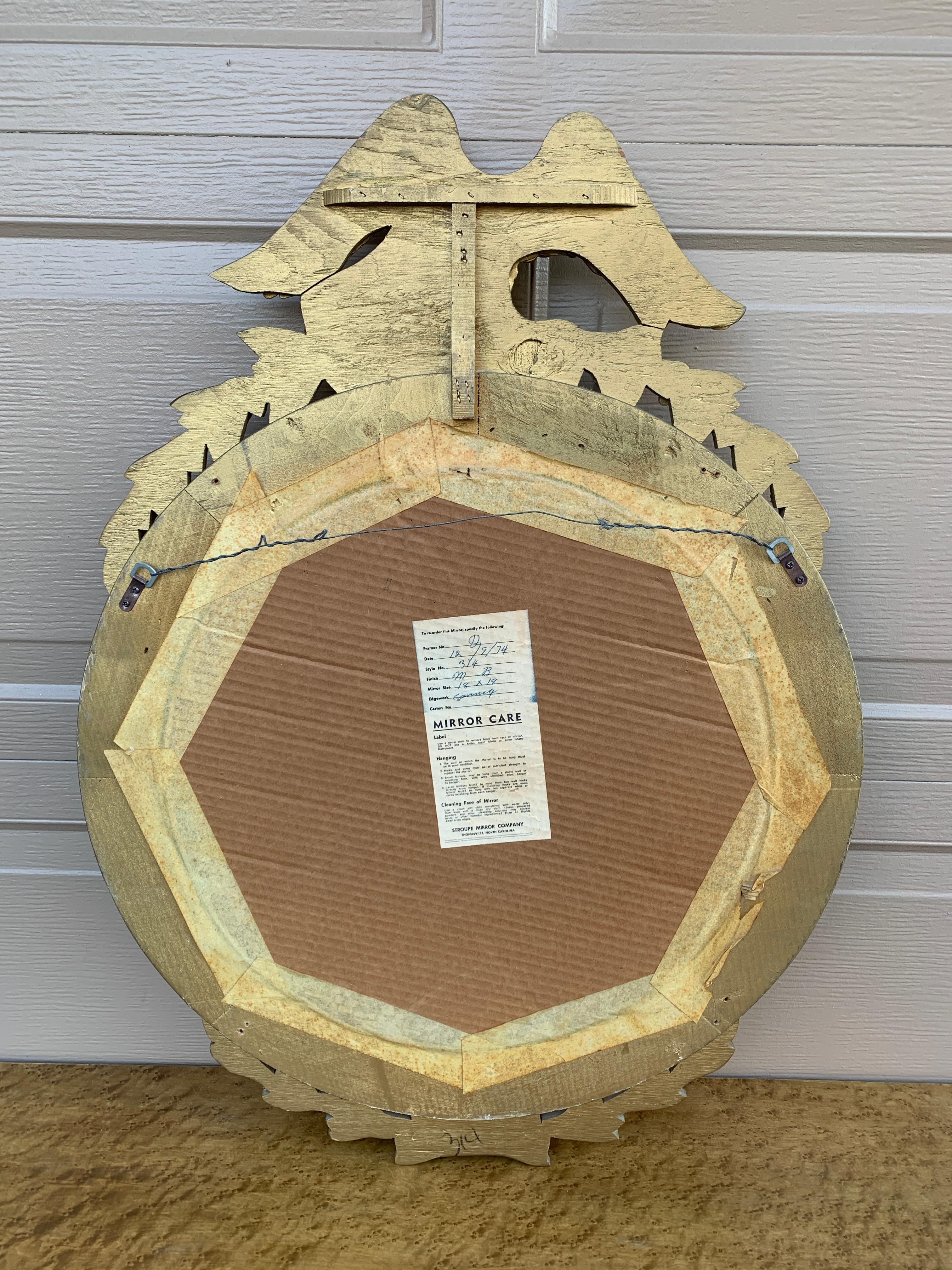 American Federal Giltwood Eagle Bullseye Convex Mirror For Sale 8