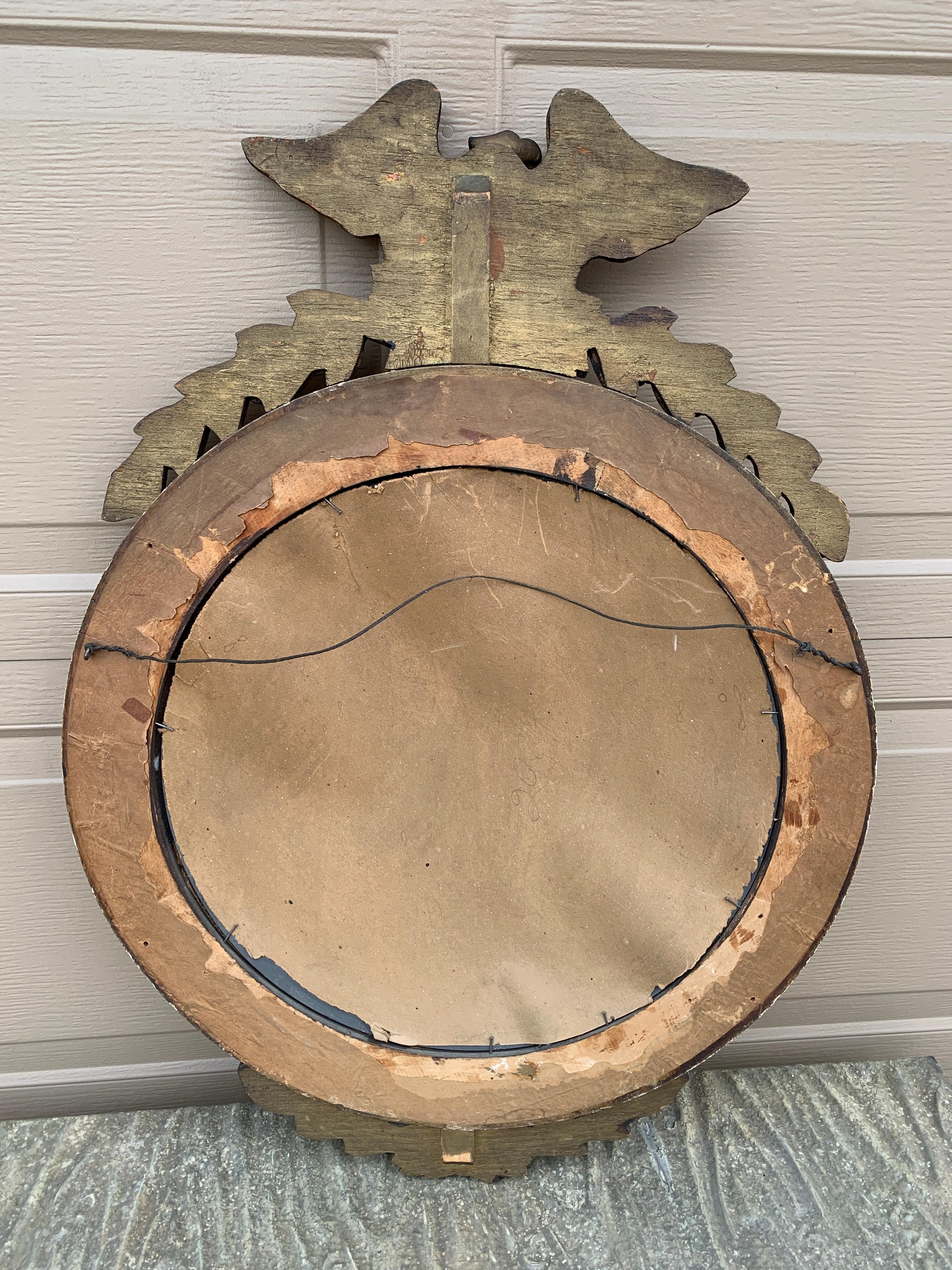American Federal Giltwood Eagle Bullseye Convex Mirror For Sale 9