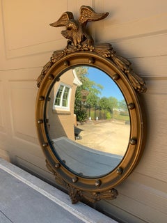 American Federal Giltwood Eagle Bullseye Convex Mirror