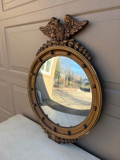 American Federal Giltwood Eagle Bullseye Convex Mirror