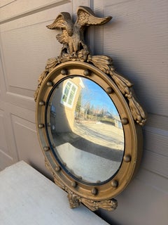 American Federal Giltwood Eagle Bullseye Convex Mirror