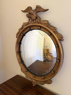 American Federal Giltwood Eagle Bullseye Convex Mirror