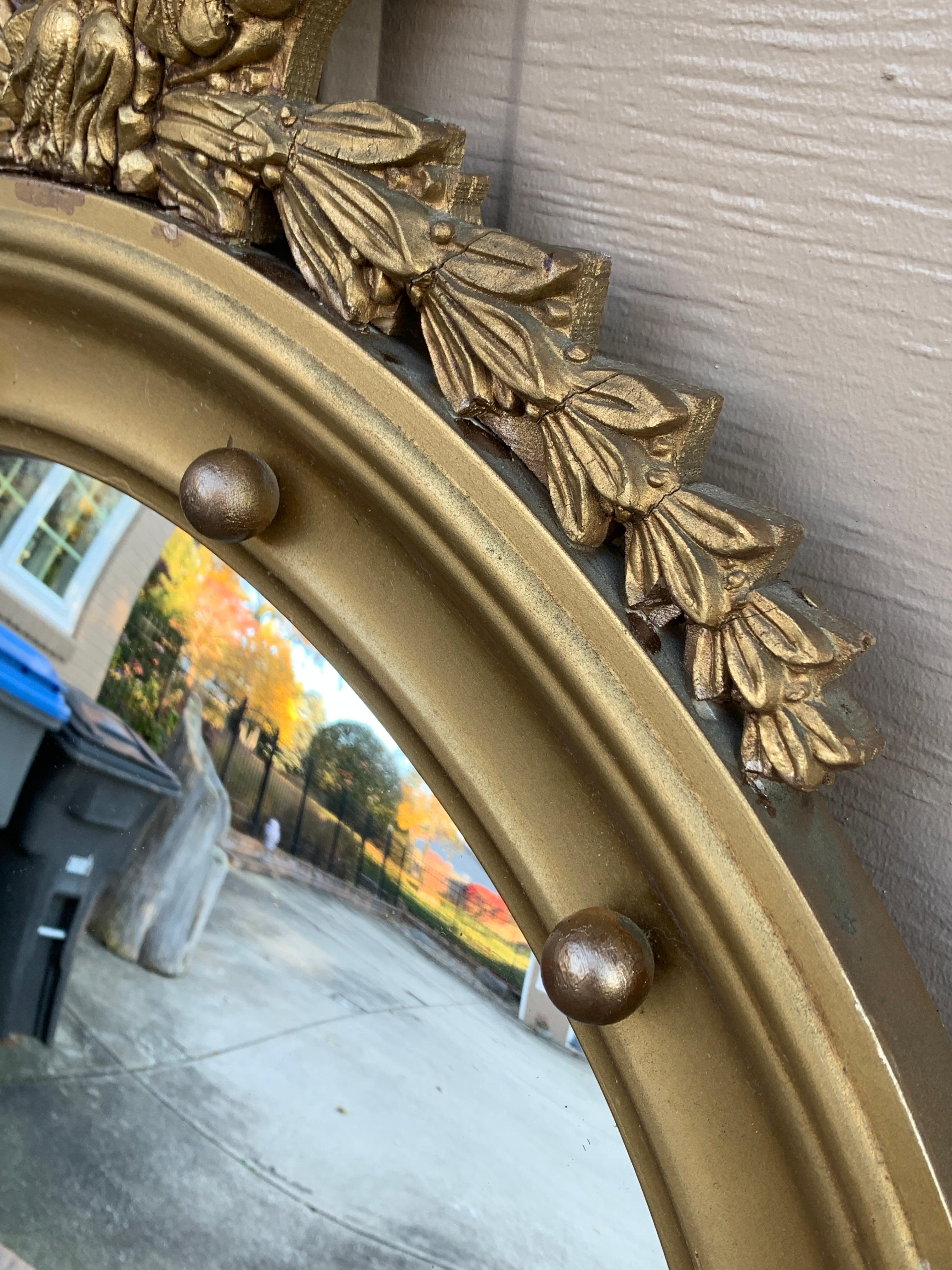 American Federal Giltwood Eagle Bullseye Convex Mirror For Sale 1