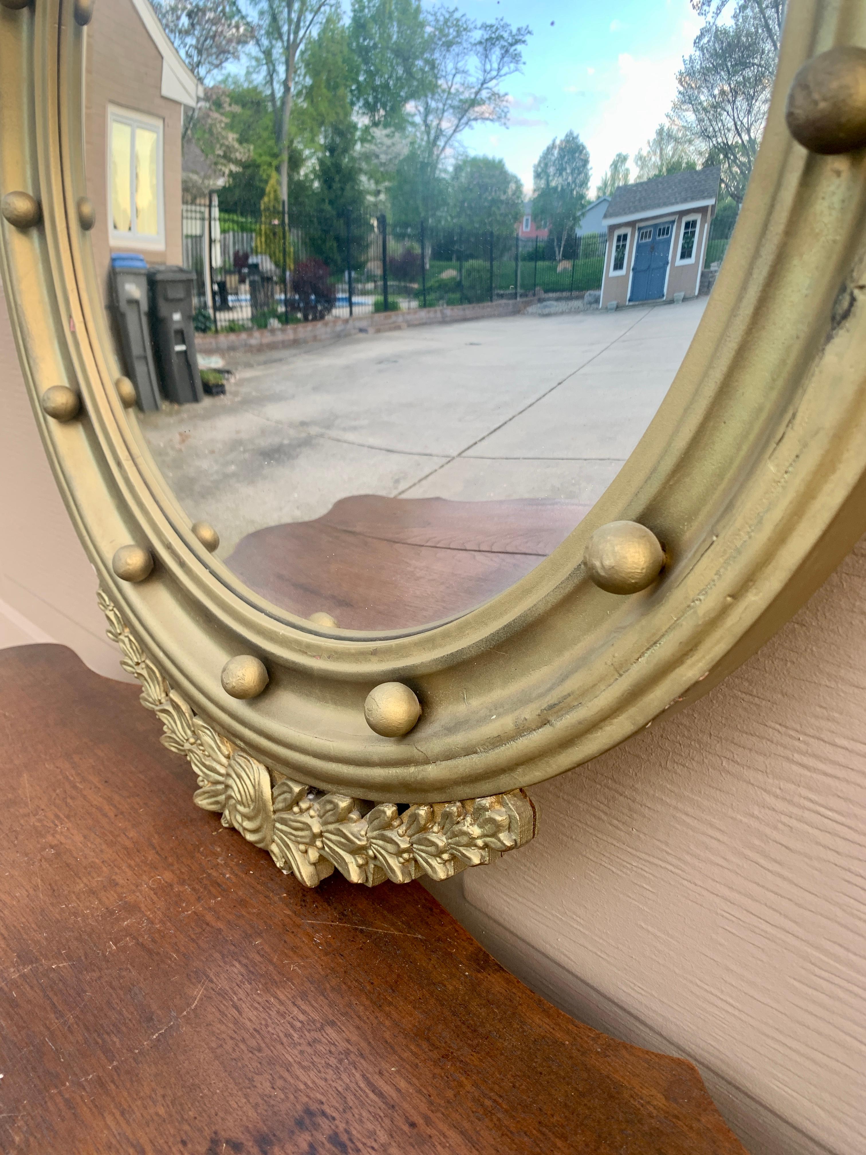 American Federal Giltwood Eagle Bullseye Convex Mirror For Sale 2