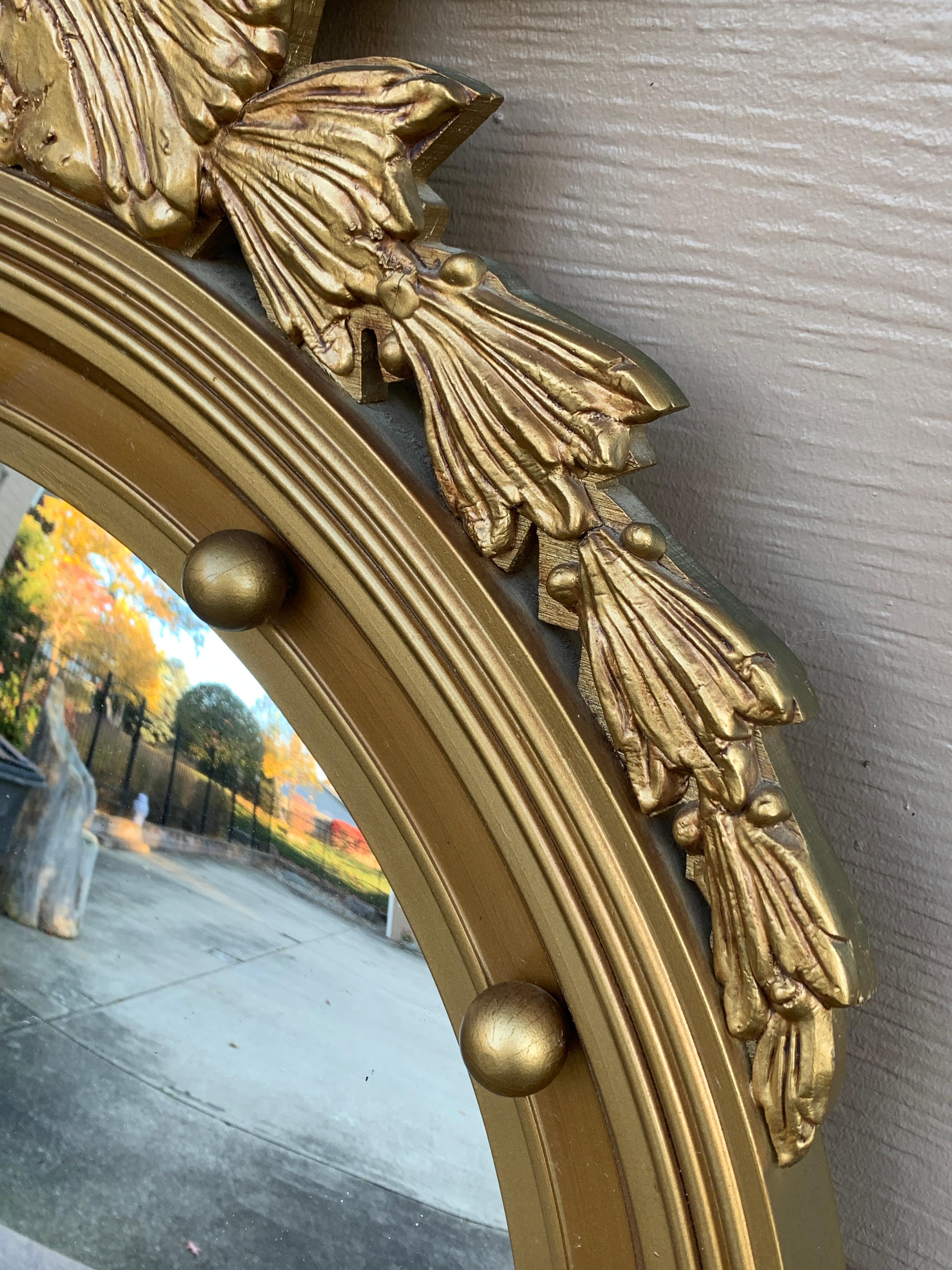 American Federal Giltwood Eagle Bullseye Convex Mirror For Sale 2