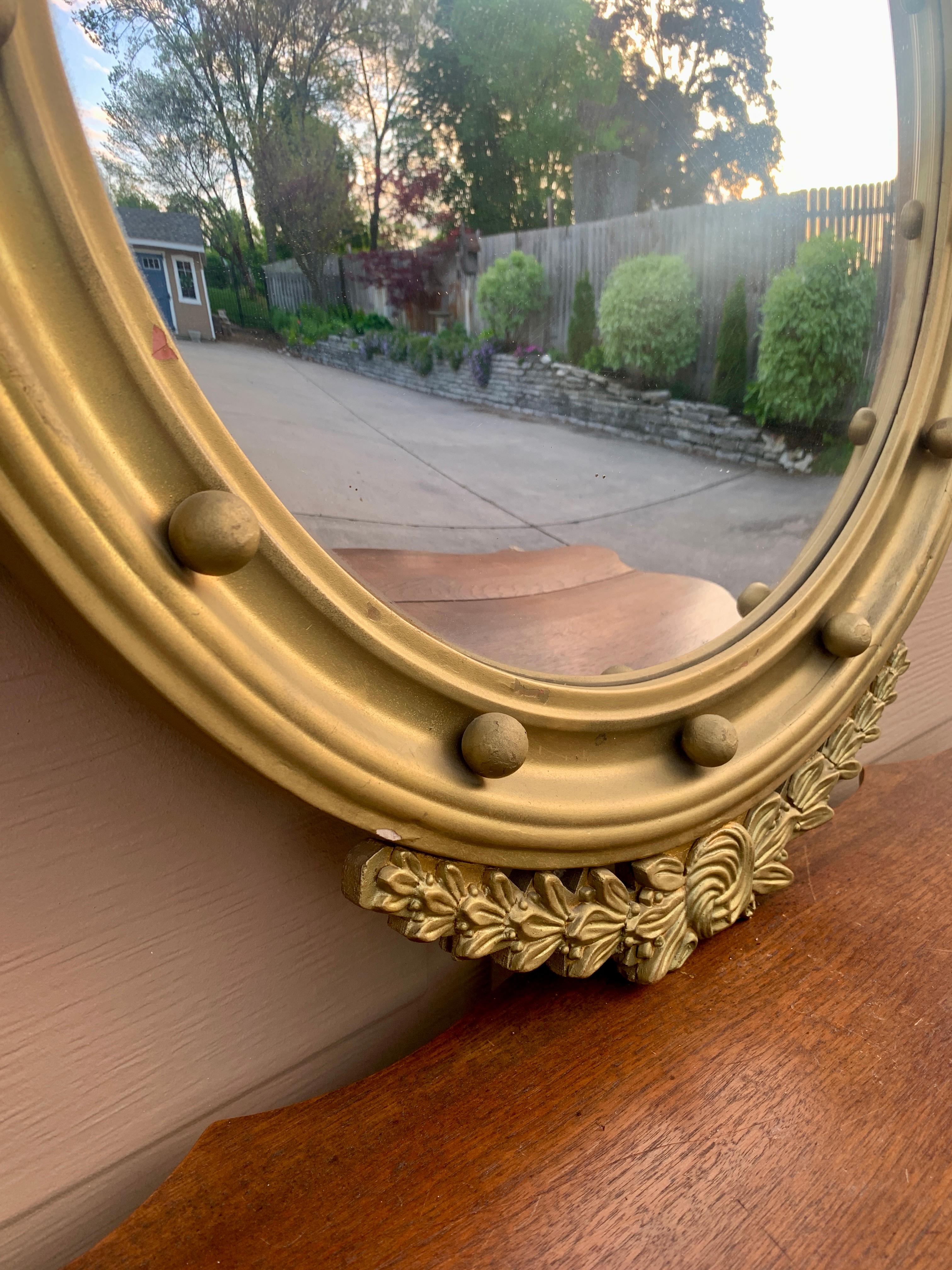 American Federal Giltwood Eagle Bullseye Convex Mirror For Sale 3