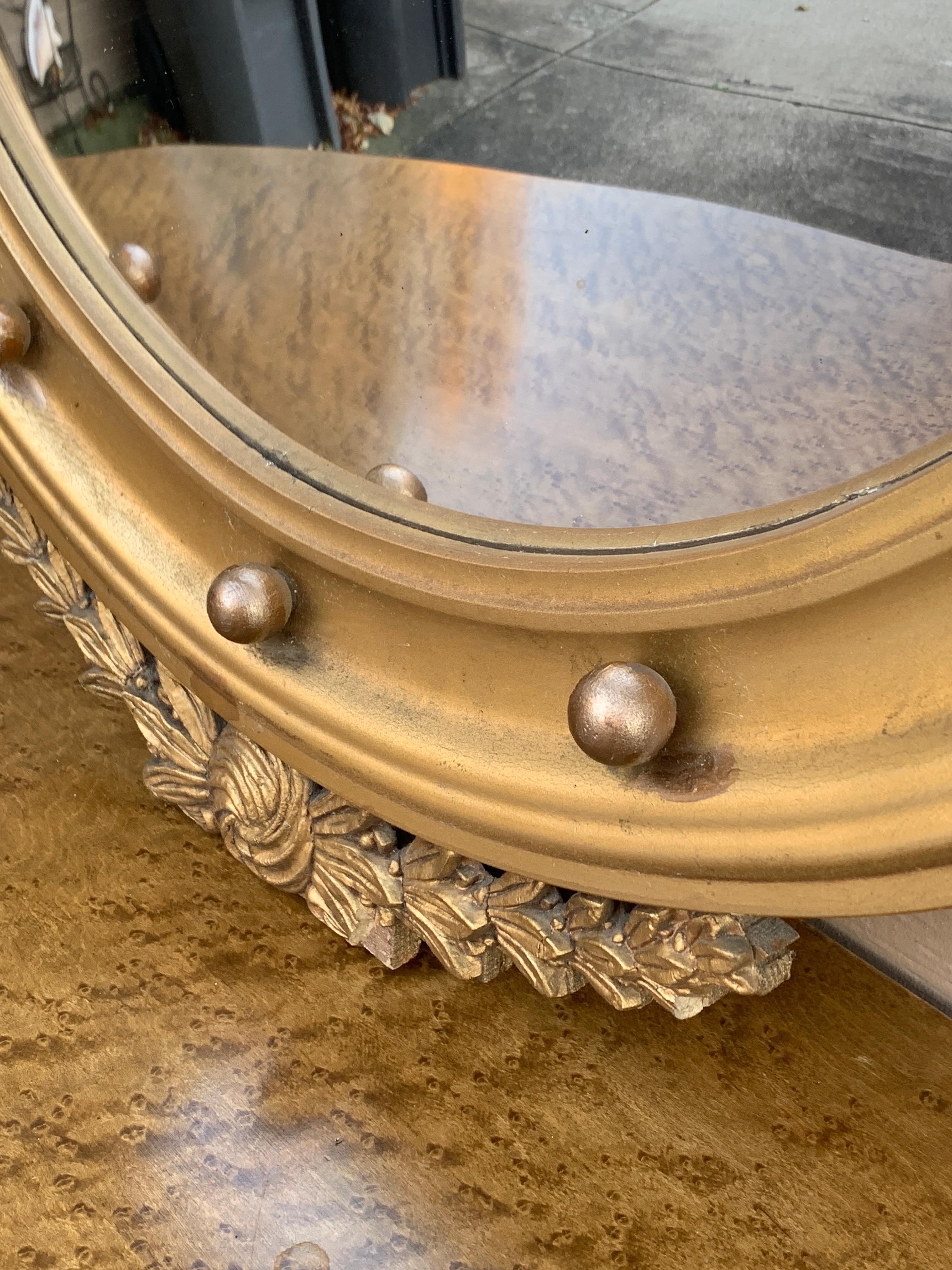 American Federal Giltwood Eagle Bullseye Convex Mirror For Sale 3