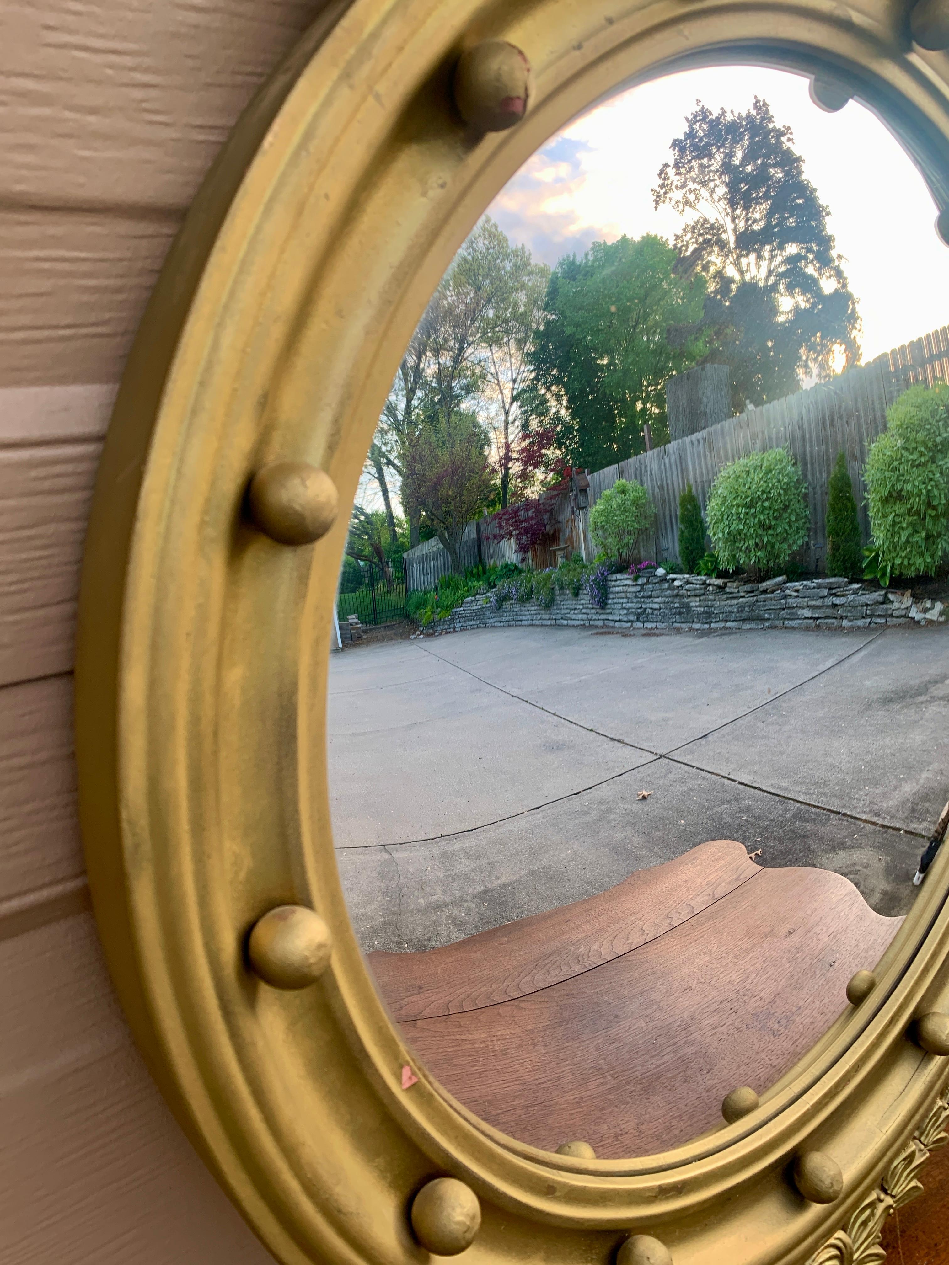 American Federal Giltwood Eagle Bullseye Convex Mirror For Sale 4