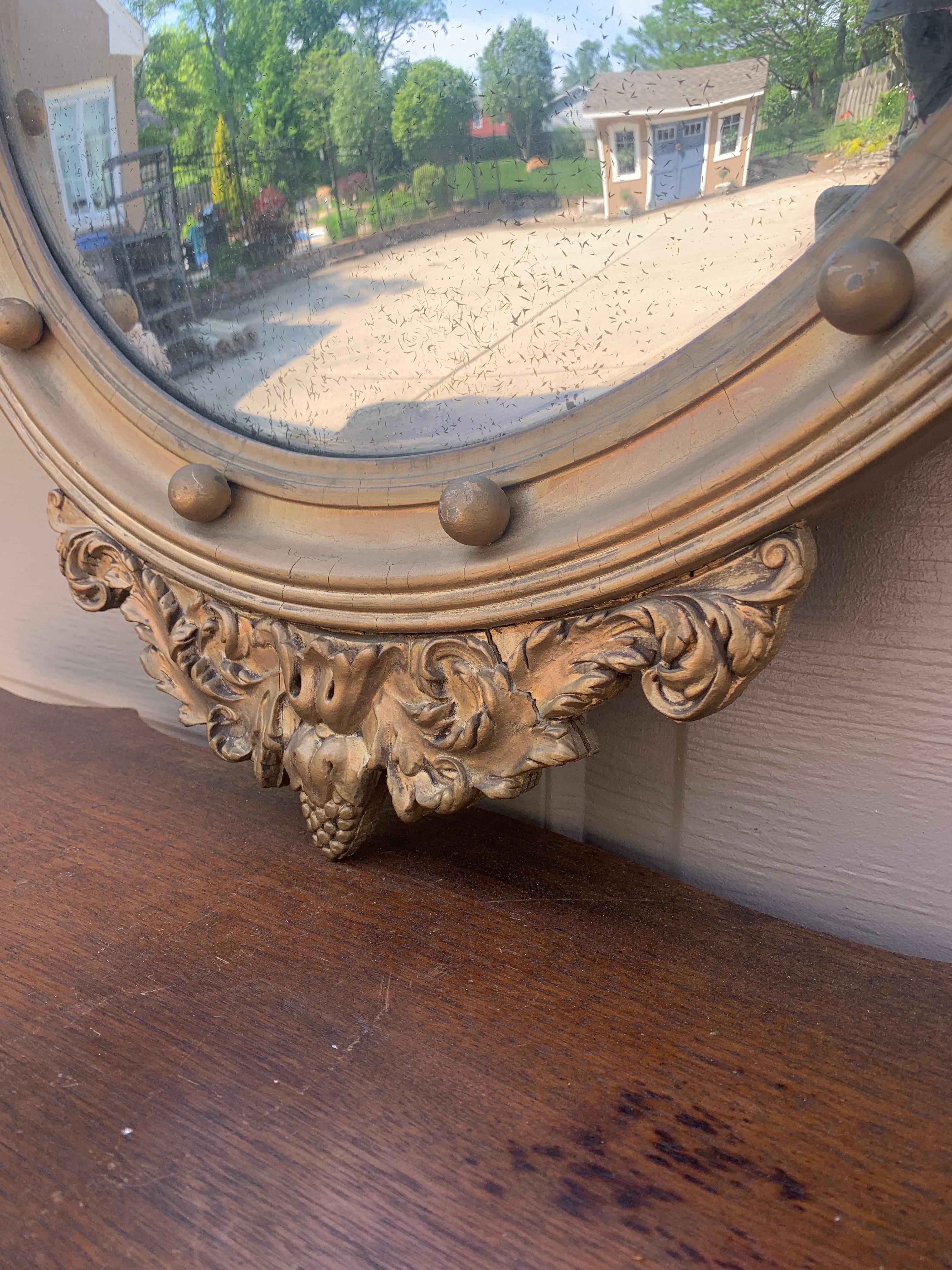 American Federal Giltwood Eagle Bullseye Convex Mirror 4