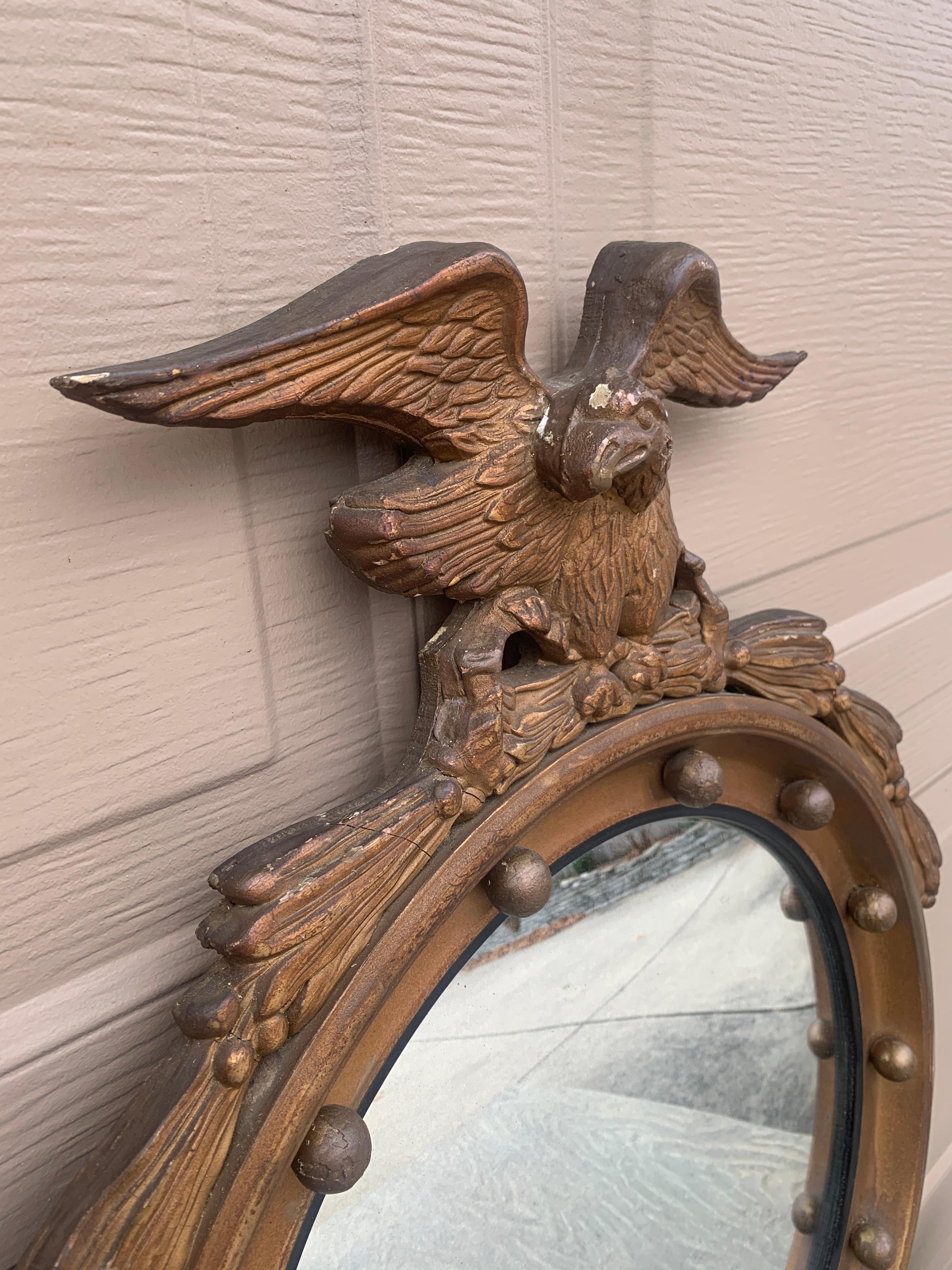 American Federal Giltwood Eagle Bullseye Konvexspiegel im Angebot 2